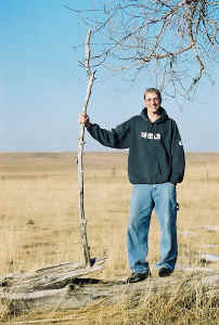 In the horse pasture.